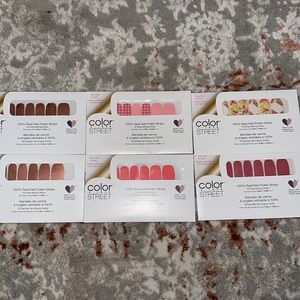 Lot of 6 pink nail polish strips